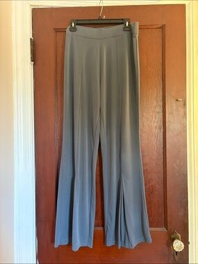 Susan Graver Liquid Knit Wide-Leg Pull-On Pants in Gray